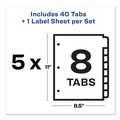 Dividers & Tabs | Avery 11419 8-Tab Color Tabs 11 in. x 8.5 in. Traditional Color Tabs Print and Apply Index Maker Clear Label Dividers (5/Pack) image number 4