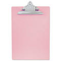 Clipboards | Saunders 21800 1 in. Clip Capacity Holds 8.5 in. x 11 in. Sheets Recycled Plastic Clipboard with Ruler Edge - Pink image number 0