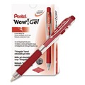 Pens | Pentel K437-B 0.7 mm WOW Medium Retractable Gel Pen - Red Ink/Clear/Red Barrel (1-Dozen) image number 0
