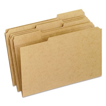 Pendaflex RK153 1/3 1/3-Cut Tabs Assorted Legal Size 0.75 in. Expansion Dark Kraft File Folders with Double-Ply Top - Brown (100/Box)