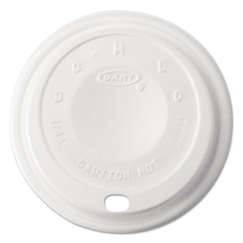 Just Launched | Dart 12EL 12 oz. Cappuccino Dome Sipper Lids - White (1000/Carton) image number 0