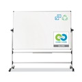 White Boards | MasterVision RQR0221 Silver Easy Clean 36 in. x 48 in. Steel Frame Mobile Revolver Earth Dry Erase Board - White/Silver image number 1