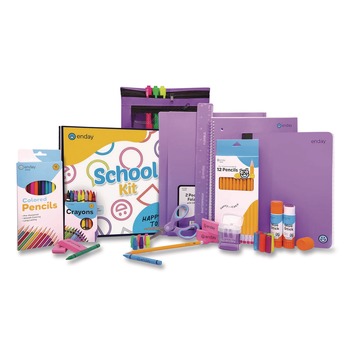 enday 1316 Back to School Supplies Kit for Grades K-5 - Purple (1-Kit)