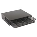 Desktop Organizers | Safco 3274BL 12.5 in. x 11.25 in. x 3.25 in. 5 Compartments One Drawer Hospitality Organizer - Black image number 2