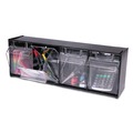 Boxes & Bins | Deflecto 20404OP 23.63 in. x 6.63 in. x 8.13 in. 4 Sections Tilt Bin Interlocking Multi-Bin Storage Organizer - Black/Clear image number 3