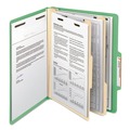 File Folders | Smead 14002 2 in. Expansion Top Tab Classification Folders with 6 SafeSHIELD Fasteners - Letter Size/Green Exterior (10/Box) image number 4