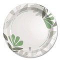  | Dixie SXP10PATH Pathways 10.13 in. Diameter Heavyweight WiseSize Paper Plates with Soak Proof Shield - Green/Burgundy (500/Carton) image number 2