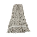 Mops | Boardwalk BWK4032C No. 32 Loop Web/Tailband Value Standard Cotton Mop Head - White (12/Carton) image number 0