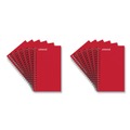 Back to School Sale | Universal UNV20453 5 in. x 3 in. Wirebound Narrow Rule Memo Book - Red Cover (12/Pack) image number 0