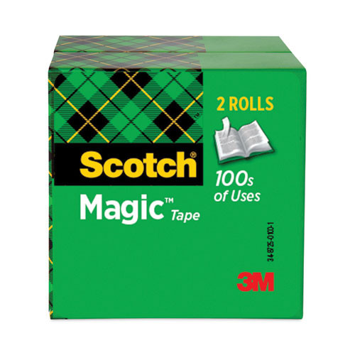 Labels | Scotch 810-2P34-72 Magic 0.75 in. x 72 yards 3 in. Core Tape Refill - Clear (2/Pack) image number 0