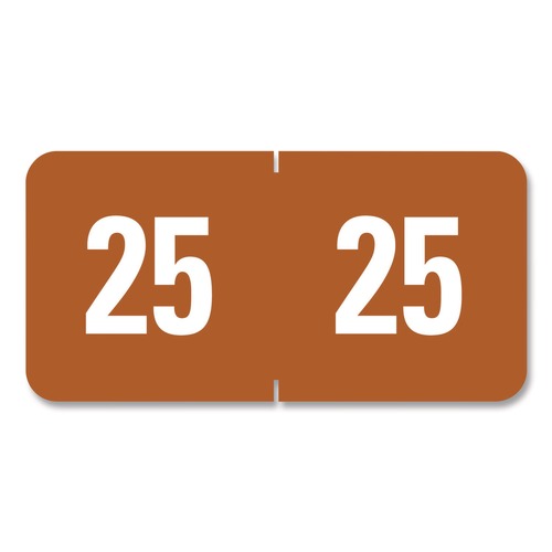 Dividers & Tabs | Smead 67925 0.5 x 1 Yearly End Tab File Folder Labels - Brown (25/Sheet, 10 Sheets/Pack) image number 0