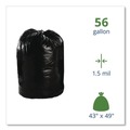 Trash Bags | Stout by Envision T4349B15 43 in. x 49 in. 56-Gallon 1.5 mil. Total Recycled Content Plastic Trash Bags - Black/Brown (100/Carton) image number 2