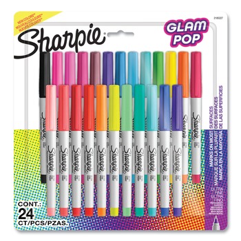 MARKERS | Sharpie 2185227 Ultra Fine Tip Permanent Markes - Assorted 80s Glam Colors (24/Pack)