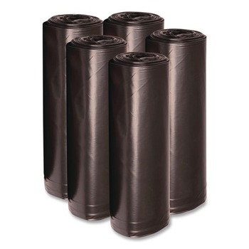 Boardwalk X8647XKKR01 43 in. x 47 in. 56 gal. 1.6 mil Recycled Low-Density Polyethylene Can Liners - Black (100/Carton)
