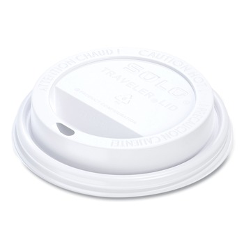 SOLO TLP316-0007 Traveler Cappuccino Style Dome Lid for 10 oz. to 24 oz. Cups - White (100/Pack, 10 Packs/Carton)