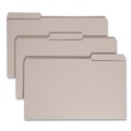 File Folders | Smead 17334 0.75 in. Expansion Assorted 1/3-Cut Tabs Legal Size Reinforced Top Tab Colored File Folders - Gray (100/Box) image number 0