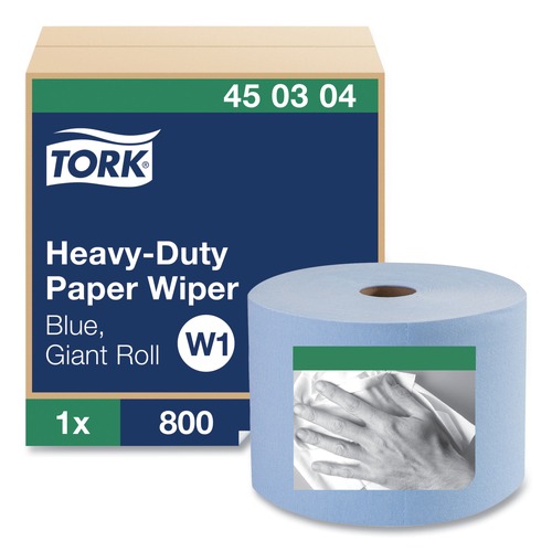 Paper Towels and Napkins | Tork 450304 1-Ply 11.1 in. x 800 ft. Heavy-Duty Paper Wiper - Blue image number 0