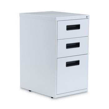 Alera ALEPABBFLG 14.96 in. x 19.29 in. x 27.75 in. 3-Drawers: Box/Box/File Legal/Letter Left or Right File Pedestal - Light Gray