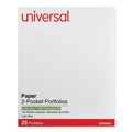 File Folders | Universal UNV56601EE 11 in. x 8.5 in. Embossed Leather Grain Paper 2-Pocket Portfolio - Light Blue (25/Box) image number 1