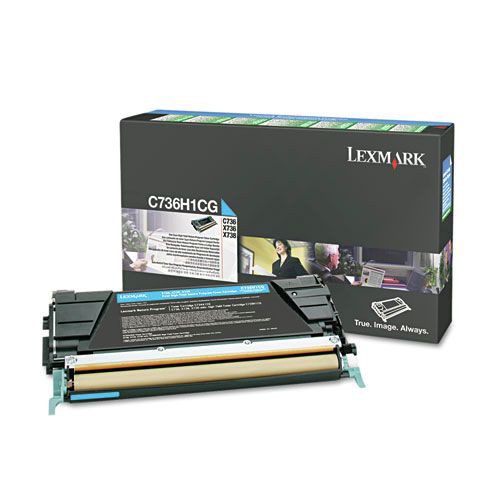 Ink & Toner | Lexmark C736H1CG C736H1CG 10,000 Page-Yield Return Program High-Yield Toner - Cyan image number 0