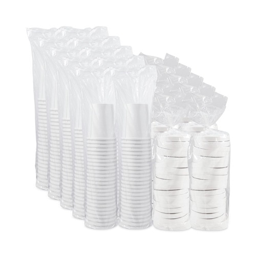 Food Trays, Containers, and Lids | SOLO KHB32A-2050 32 oz Flexstyle Double Poly Paper Food Combo Packs - White (10/Carton) image number 0
