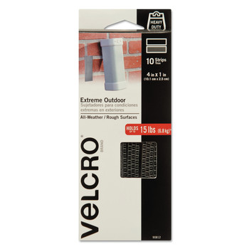 JUST LAUNCHED | Velcro 90812 Extreme Outdoor 1 in. x 4 in. Heavy-Duty Fastener - Titanium (10/Pack)