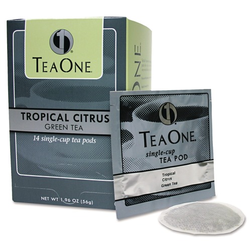 Beverages & Drink Mixes | Tea One 39820706141 Tea Pods - Tropical Citrus Green (14/Box) image number 0