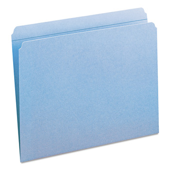 Smead 12010 Colored File Folders with Reinforced 1/3-Cut Top Straight Tabs - Letter, Blue (100/Box)