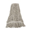 Mops | Boardwalk BWK4032C No. 32 Loop Web/Tailband Value Standard Cotton Mop Head - White (12/Carton) image number 1