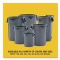 Trash & Waste Bins | Rubbermaid Commercial FG263200WHT 32 gal. Plastic Vented Round Brute Container - White image number 5