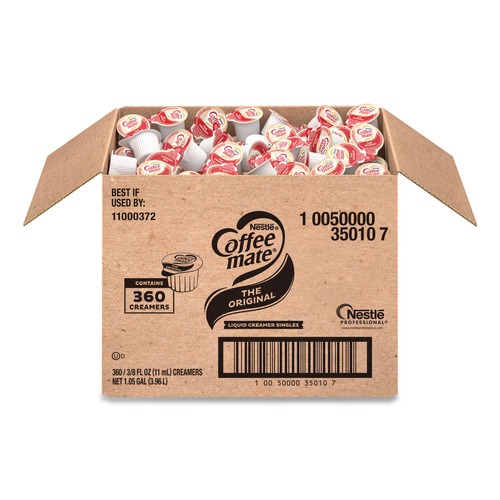  | Coffee-Mate 11000372 0.38 oz Liquid Coffee Creamer Mini-Cups - Original (360/Carton) image number 0