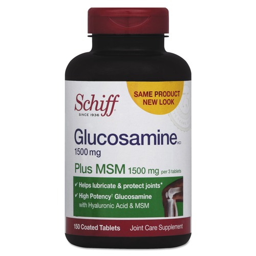 Food and Snacks | Schiff 20525-11019 150 Count Glucosamine Plus MSM Tablet image number 0
