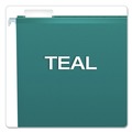 File Folders | Pendaflex 04152 1/5 TEA 1/5-Cut Tabs Letter Size Colored Reinforced Hanging Folders - Teal (25/Box) image number 2