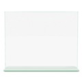 Office Presentation Supplies | Deflecto 5991890 Superior Image 11 in. x 8.5 in. Insert Premium Green Edge Sign Holders - Clear/Green image number 2