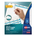 Dividers & Tabs | Avery 11490 11 in. x 8.5 in. 5-Tab Big Tab Clear Label Dividers - White Tabs/White (1-Set) image number 0