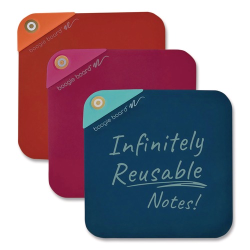 Sticky Notes & Post it | Boogie Board VN30M60001 VersaNotes Reusable Notes, 4 x 4, Assorted Colors, 3/Pack image number 0