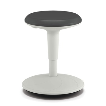 HON HEFS01.S Revel 13.75 in. to 18.5 in. Adjustable Height Fidget Stool Supports Up to 250 lb - Charcoal Seat/White Base