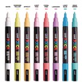 Back to School Sale | uni-ball PC3M8CSOFTCOLORS Fine Bullet Tip 0.9 mm/1.3 mm Water-Based Paint Markers - Assorted Colors (8/Set) image number 8