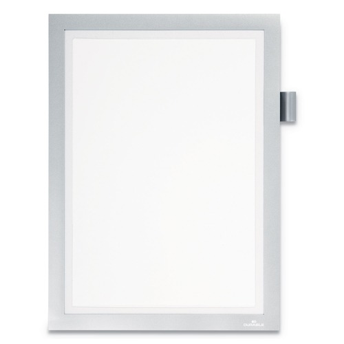 Office Presentation Supplies | Durable 477323 DURAFRAME 8.5 in. x 11 in. Note Sign Holder - Silver Frame image number 0