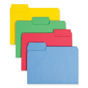 Smead 11956 SuperTab 0.75 in. Expansion Letter Size Colored File Folders - Color Assortment 1 (24/Pack)