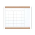 White Boards | U Brands 437U00-01 PINIT 20 x 16 One-Month Magnetic Dry Erase Calendar - White Surface/White Plastic Frame image number 0