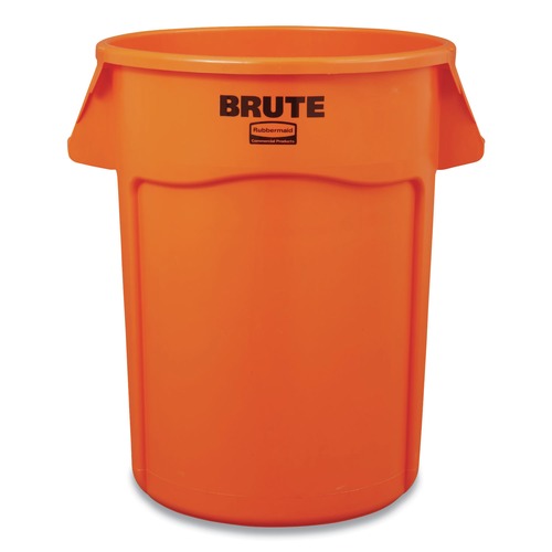 Trash & Waste Bins | Rubbermaid Commercial 2119307 Brute 44 gal Plastic Container - Round Orange image number 0