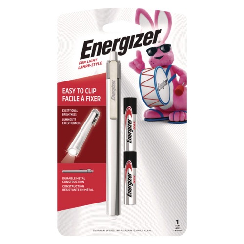 Office Electronics & Batteries | Energizer PLED23AE LED Pen Light with 2 AAA Batteries - Silver/Black image number 0