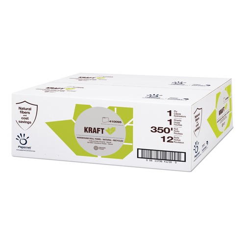 Paper Towels and Napkins | Papernet 410095 Kraft Tech Hardwound Paper Towel Kraft 1-Ply 5.5 x 5.5 Brown 350 ft/Roll 12 Rolls/Carton image number 0