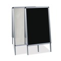 White Boards | MasterVision DKT30505072 23 in. x 33 in. 42 in. Tall Double Sided Aluminum Frame Black Surface Wet Erase Board - Silver image number 0
