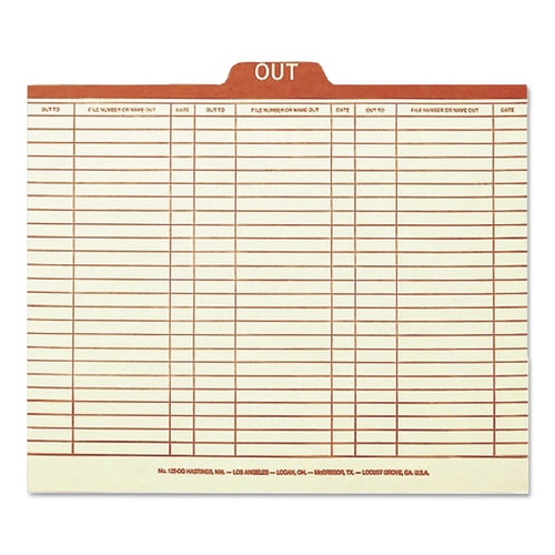 File Folders | Smead 51910 Printed Form Style 1/5-Cut Top Tab Out 8.5 in. x 11 in. Out Guides - Manila (100/Box) image number 0