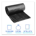 Just Launched | Boardwalk H4823RKKR01 10 Gallon 0.35 mil 24 in. x 23 in. Perforated Roll Low-Density Waste Can Liners - Black (50 Bags/Roll, 10 Rolls/Carton) image number 4