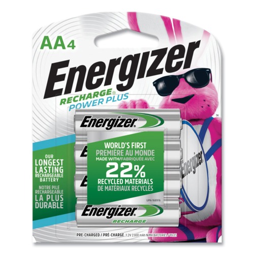 Batteries | Energizer NH15BP-4 1.2V NiMH Rechargeable AA Batteries (4/Pack) image number 0