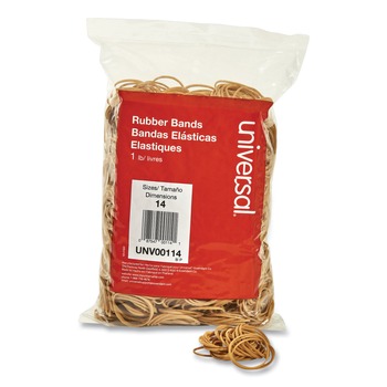 Universal UNV00114 0.04 in. Gauge Size 14 Rubber Bands - Beige (2200/Pack)
