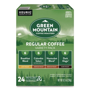 Green Mountain Coffee 5000374159 Regular Variety Pack Coffee K-Cups - Assorted Flavors (24/Box)